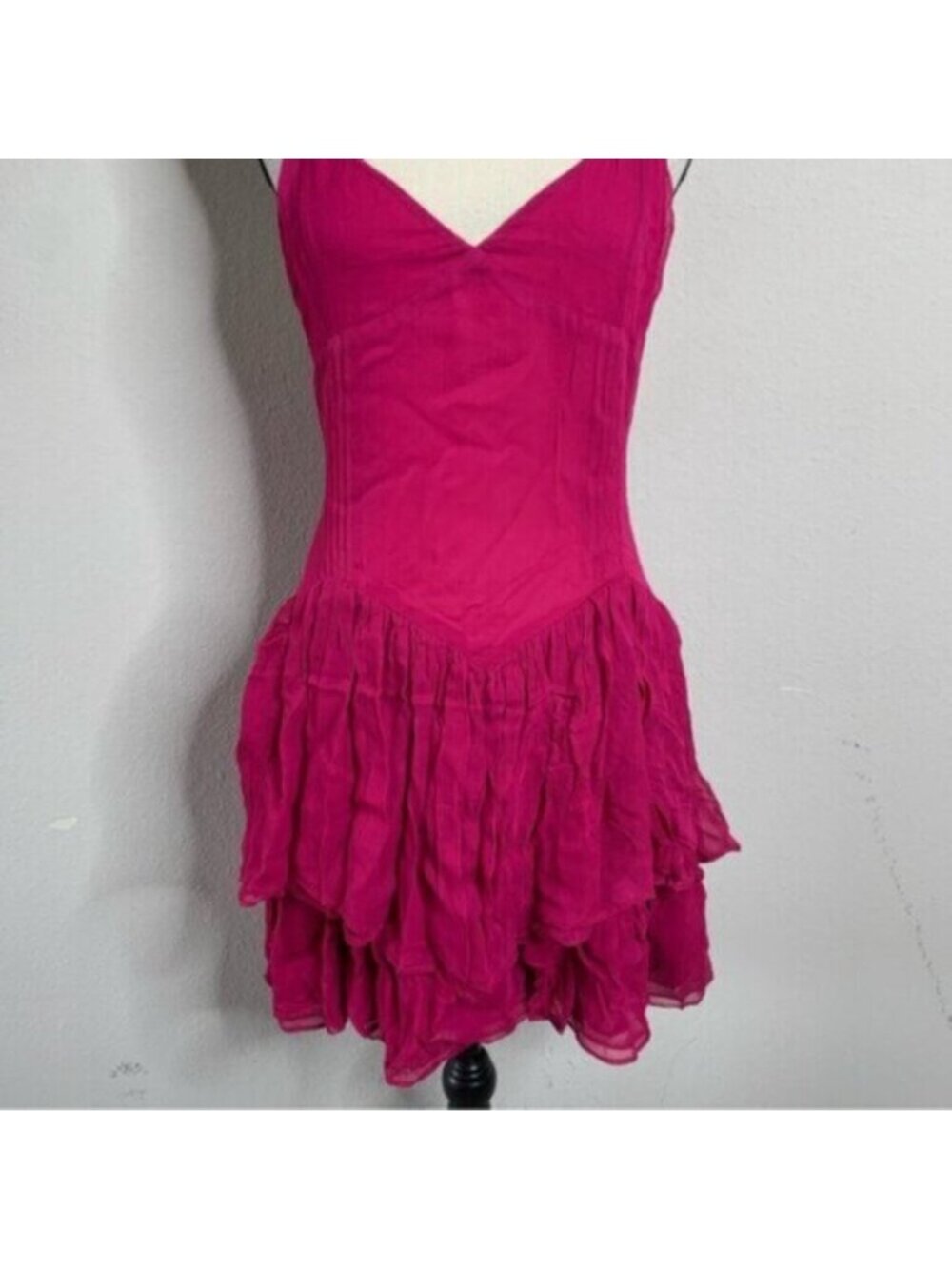 NWT Secret Mission Rasberry Ines Ruffle Mini Dress - Picture 9 of 16